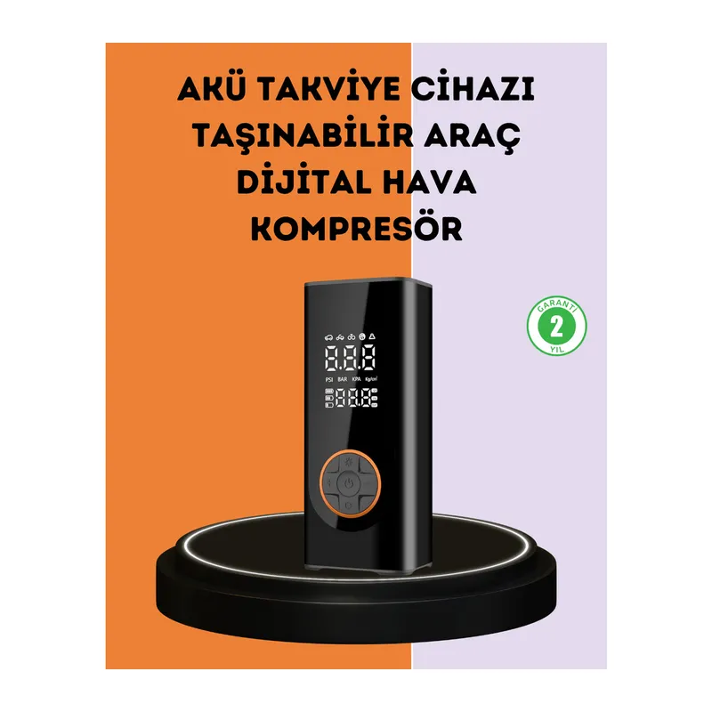 150 PSI Dijital Hava Pompası Akü Takviye ve Powerbank Özellikli