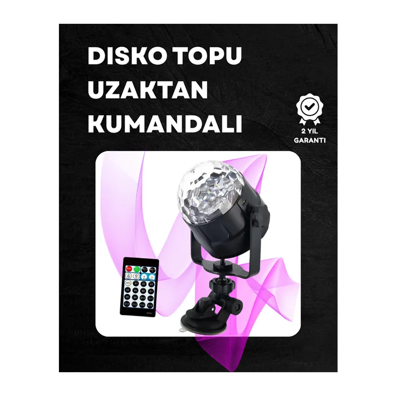 Kompakt Tasarımlı, Döner Renkli LED Disko Topu - Ev ve Profesyonel Kullanım