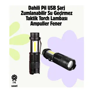 2000 Lümen LED El Feneri - Suya Dayanıklı, Odaklı, Klipsli
