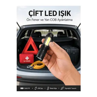 Taşınabilir Şarjlı LED Fener - 4 Modlu, 2000LM, Ayarlanabilir Odak Yeni Nesil