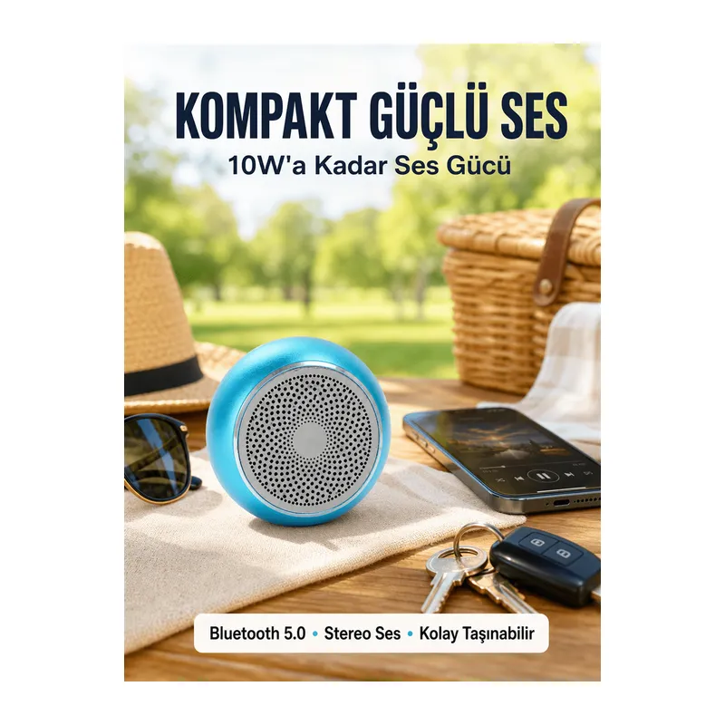 Alüminyum Gövdeli Mini Bluetooth Hoparlör – Dayanıklı ve Şık Tasarım Yeni Nesil