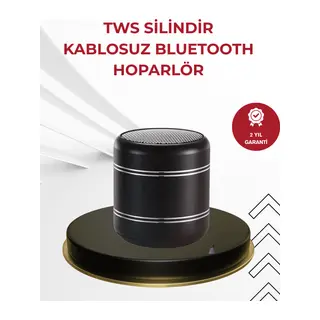 Kompakt Silindir Metal Bluetooth Hoparlör 400 mAh Uzun Pil TWS Destekli