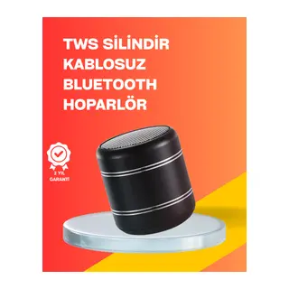 Mini Silindir Kablosuz Hoparlör Güçlü Ses 4W Bas + TWS Senkron Özellik