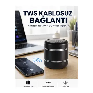 Taşınabilir Silindir Tasarım Bluetooth 5.0 Hoparlör Yüksek Bas Performanslı Yeni Nesil