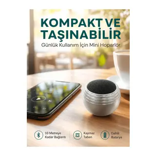 Kablosuz Mini Hoparlör Şarjlı TWS Destekli Kompakt Ses Sistemi Yeni Nesil