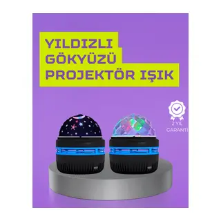 USB’li Yıldız Projektör Lamba – Döner Galaxy Işık Şovu, Çocuk ve Yetişkin Uyku Lambası
