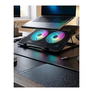 Ayarlanabilir Laptop Soğutucu Çift Fan RGB Işıklı Sessiz Çalışan