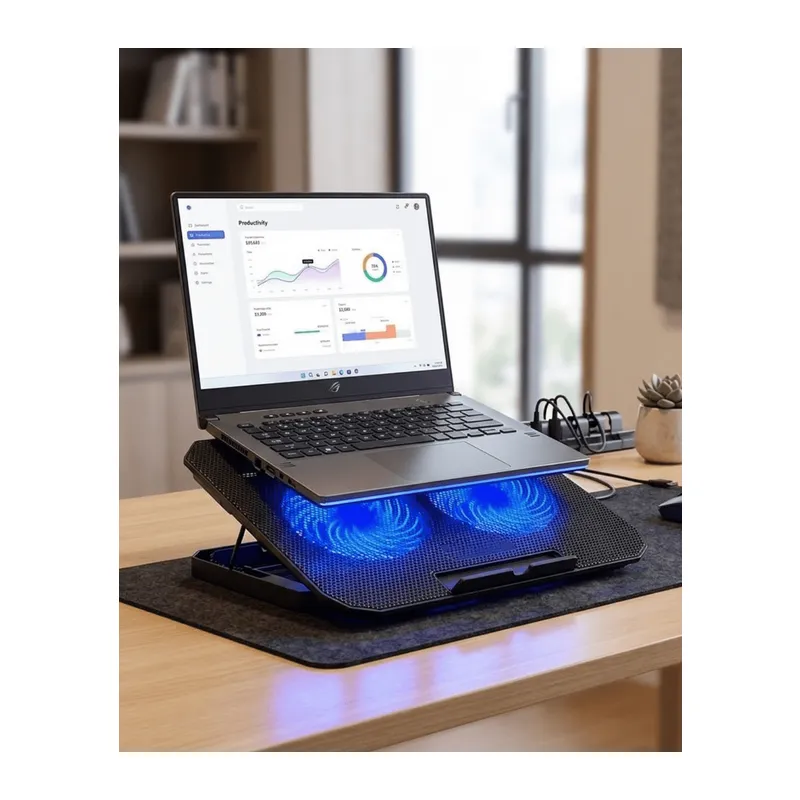 Notebook Soğutucu Fanlı Stand USB Portlu 8 Kademe Laptop Sehpası