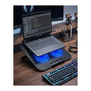 Çift Fanlı Sessiz Laptop Soğutucu 17 İnç Uyumlu Yükseltici Stand