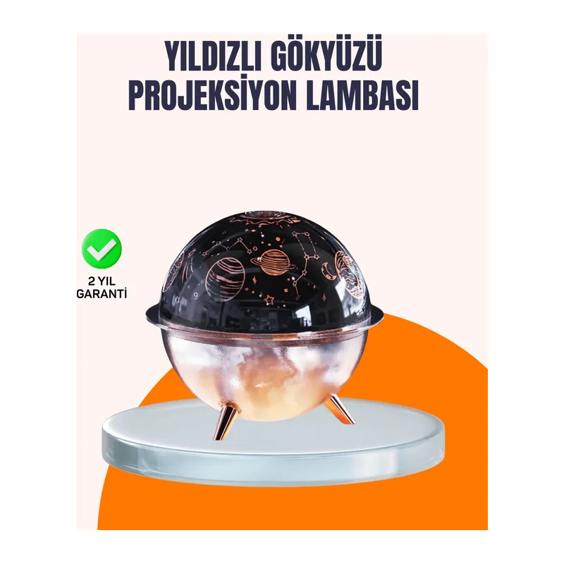 Kozmik Işık Efektli Projeksiyonlu Nemlendirici Gece Işığı