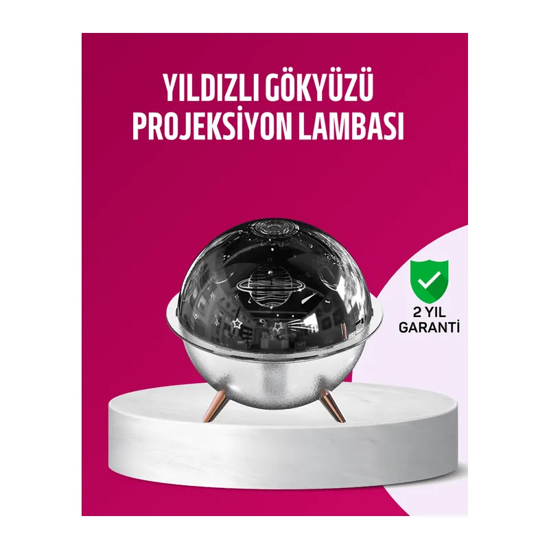 Uzay Temalı Projeksiyonlu Nemlendirici USB Güçlü Gece Lambası