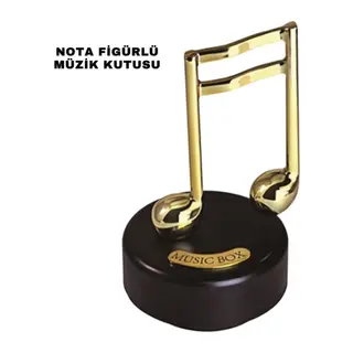 Altın Nota Figürlü Müzik Kutusu