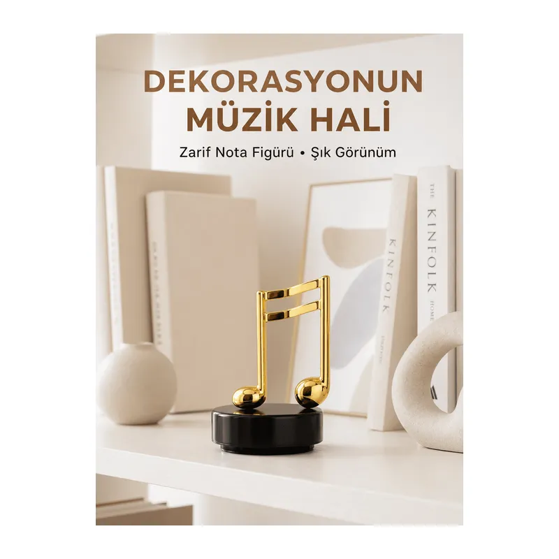 Melodious Music Altın Nota Figürlü Müzik Kutusu Yeni Nesil