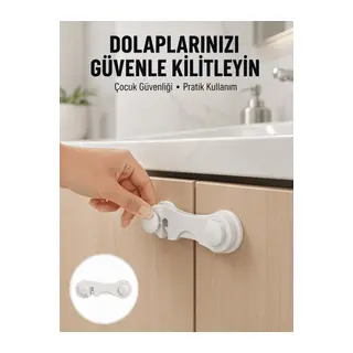4 Adet Bebek Güvenlik Dolap Kilidi Çift Taraflı Bantlı Kolay Montajlı Emniyet Seti Yeni Nesil