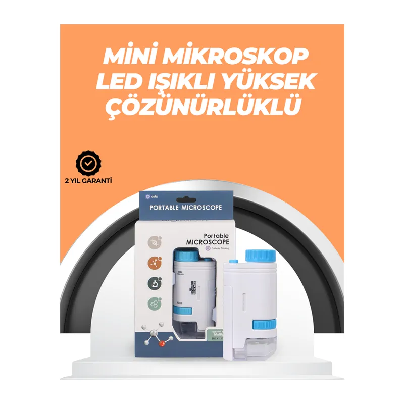 Portatif El Mikroskop – LED Işıklı, Aynı Anda Net Odaklama