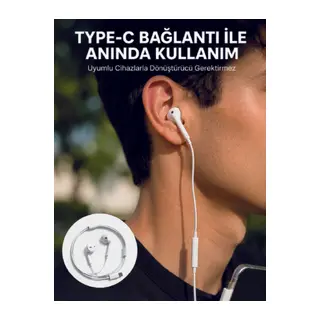 Type C Kablolu Kulak İçi Kulaklık Net Ses ve Güçlü Bas Deneyimi Yeni Nesil