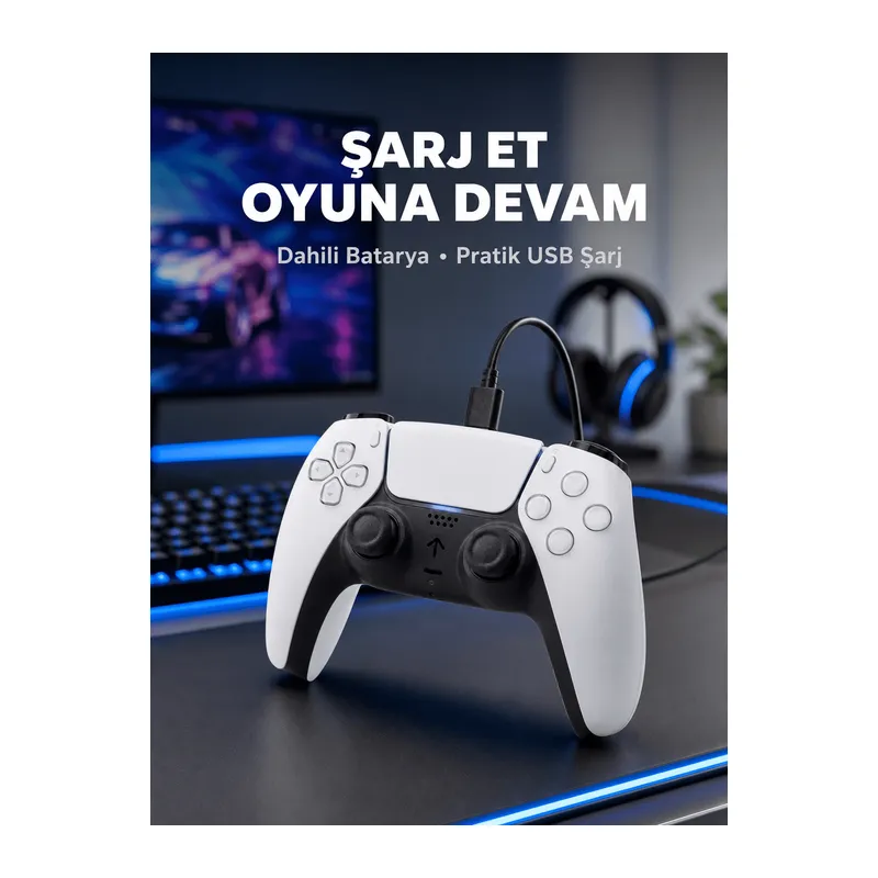 Kablosuz Oyun Kolu PS5 Uyumlu Ergonomik Tasarım ve Hassas Kontrol Yeni Nesil