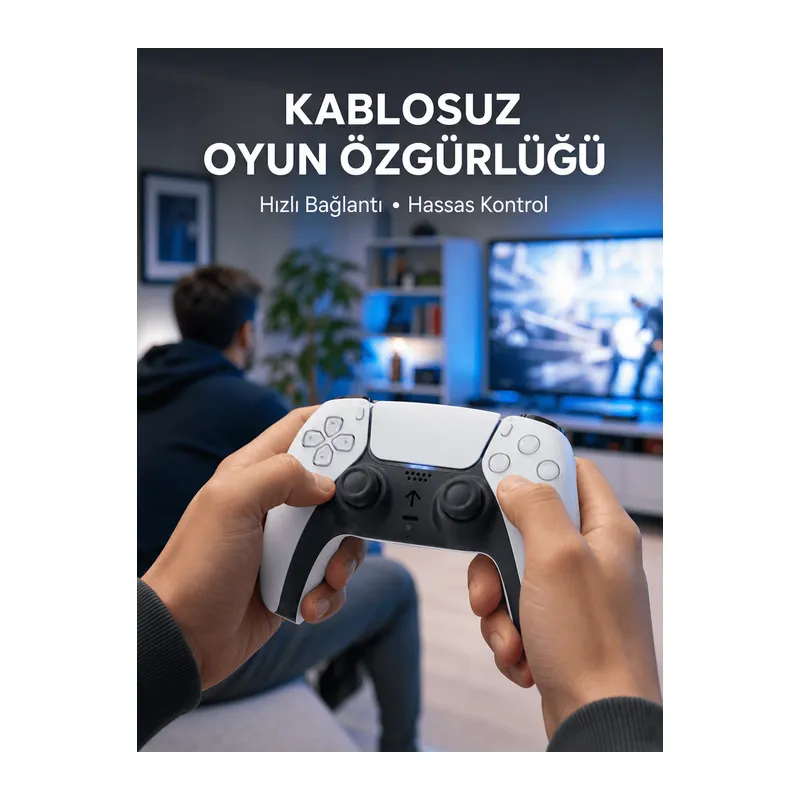 PS5 Uyumlu Kablosuz Oyun Kolu Sessiz Tuşlar ve Güçlü Performans Yeni Nesil