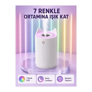 Oda Nemlendirici LED Işıklı Ultrasonik Buhar Makinesi Aroma Difüzör