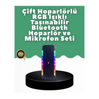 Yüksek Ses Güçlü Kablosuz Hoparlör Karaoke Mikrofonlu