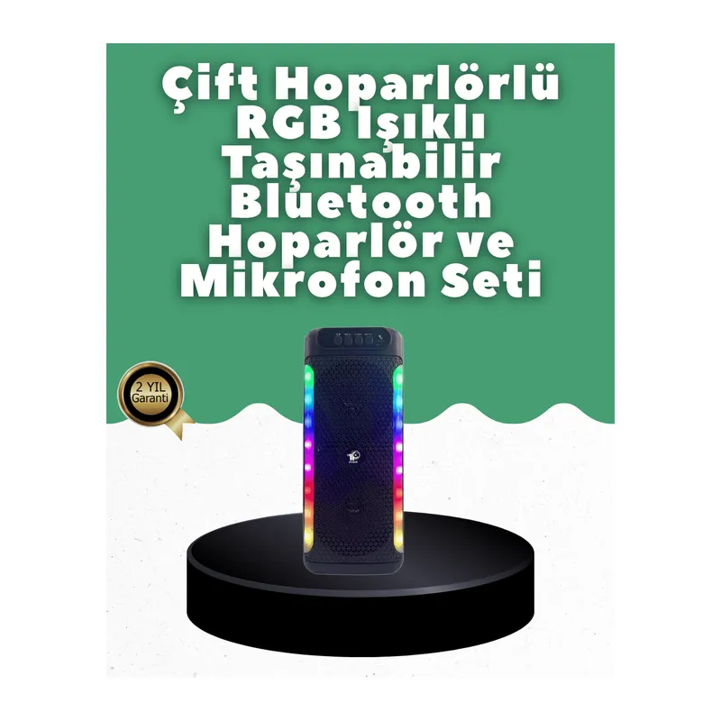 Yüksek Ses Güçlü Kablosuz Hoparlör Karaoke Mikrofonlu