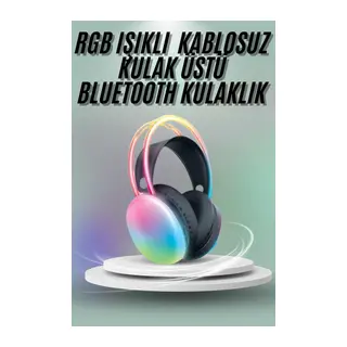 Kulak Üstü Kablosuz Bluetooth Kulaklık Unısex Renkli Işıklı Kulaklık