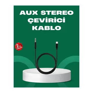 Lightning to 3.5mm Aux Ses Dönüştürücü Kablo 1 Metre Stereo Uyumlu
