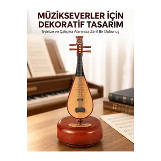 Klasik Ud Figürlü Melodili Müzik Kutusu Şık Hediyelik