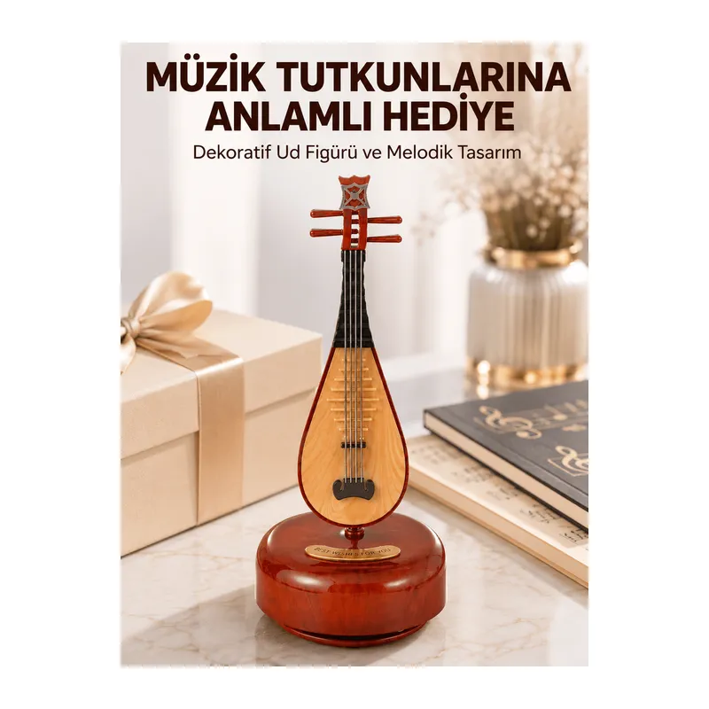 Enstrüman Figürlü Melodi Çalan Dekoratif Müzik Kutusu