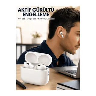 Aktif Gürültü Engelleyici Kablosuz Bluetooth Kulaklık – Şarj Kutulu, Uzun Ömürlü Yeni Nesil