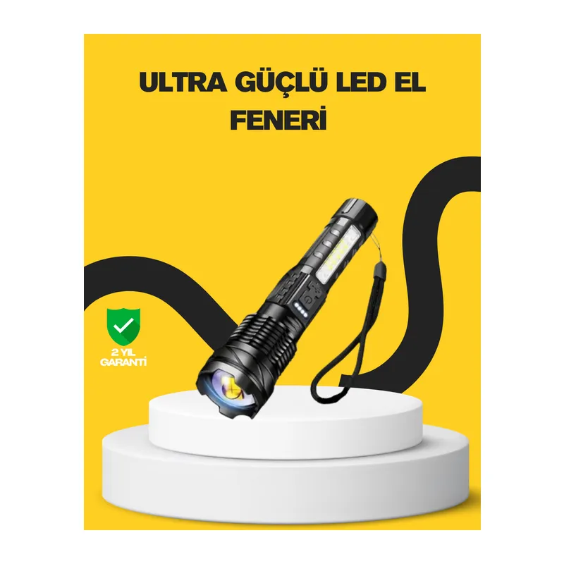 Güçlü LED El Feneri Şarj Edilebilir Çok Modlu