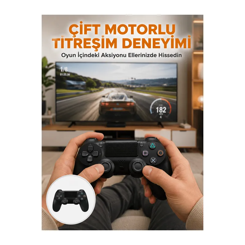 Kablosuz Titreşimli Oyun Kolu – Yüksek Hassasiyetli Analog Kontrol ve Ergonomik Tutma Yeni Nesil