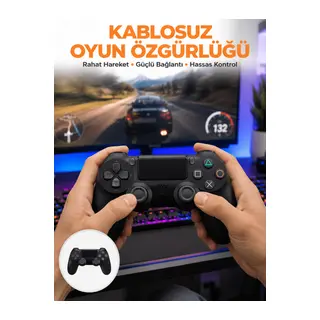 PS4 Uyumlu Kablosuz Oyun Kolu – Gerçekçi Titreşimli Geri Bildirim Yeni Nesil