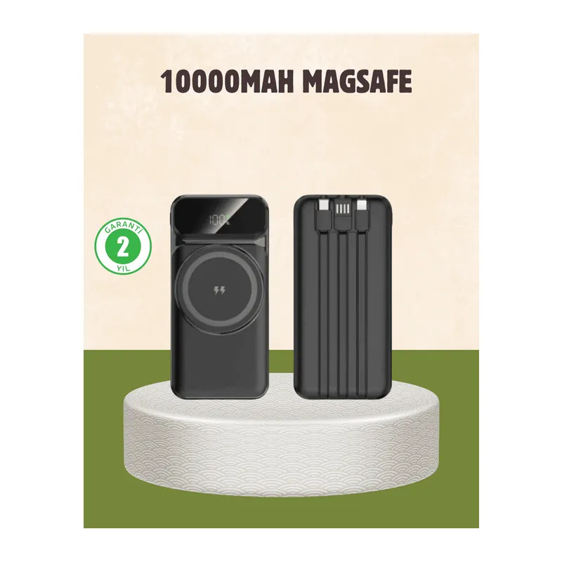 10000 mAh Kablosuz Powerbank – 15W Hızlı Şarj, Type-C Çoklu Çıkışlı