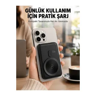 MagSafe Uyumlu Kablosuz Powerbank Taşınabilir Hızlı Şarj Yeni Nesil