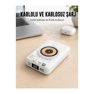 MagSafe Uyumlu Kablosuz Powerbank Hızlı Şarj Özellikli Yeni Nesil