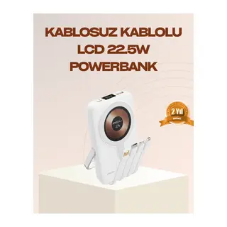 Manyetik Kablosuz Powerbank 22.5W Hızlı Şarj LCD Ekranlı