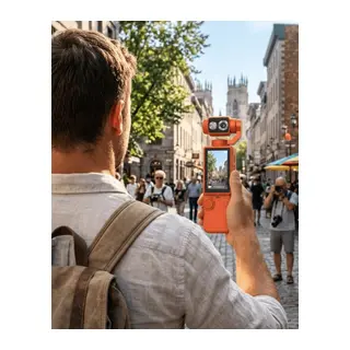 Kompakt 4K Gimbal Kamera 180 Derece Döner Başlık Stabil Video ve Vlog Uyumlu
