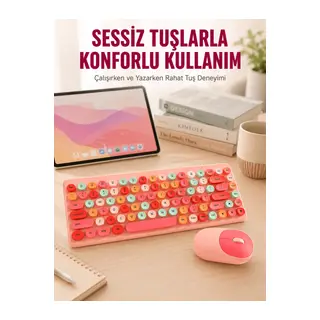 Retro Tarz Bluetooth 5.1 Klavye – Win/OSX/Android/iOS Uyumlu Yeni Nesil