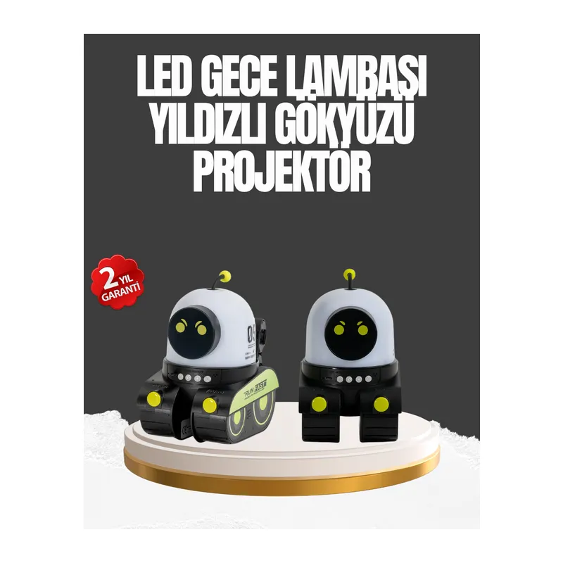 Çocuk Odası İçin Müzikli ve Işıklı Robot Projektör
