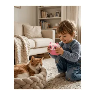 Anında Çıktı Veren Çocuk Kamerası 5 Rulo Kağıt 6 Kalem Setli Eğitici Oyuncak Fotoğraf Makinesi