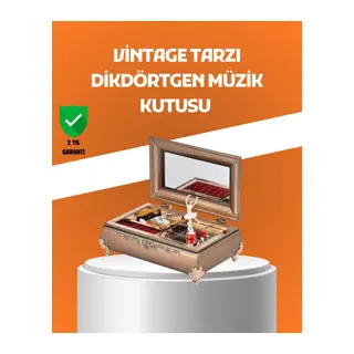 Müzikli Balerin Figürlü Takı Kutusu Piyano Desenli Dekoratif