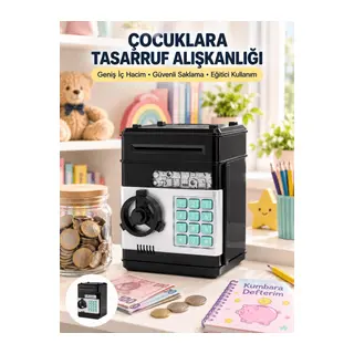 Otomatik Para Çeken Şifreli ATM Tasarımlı Kumbara