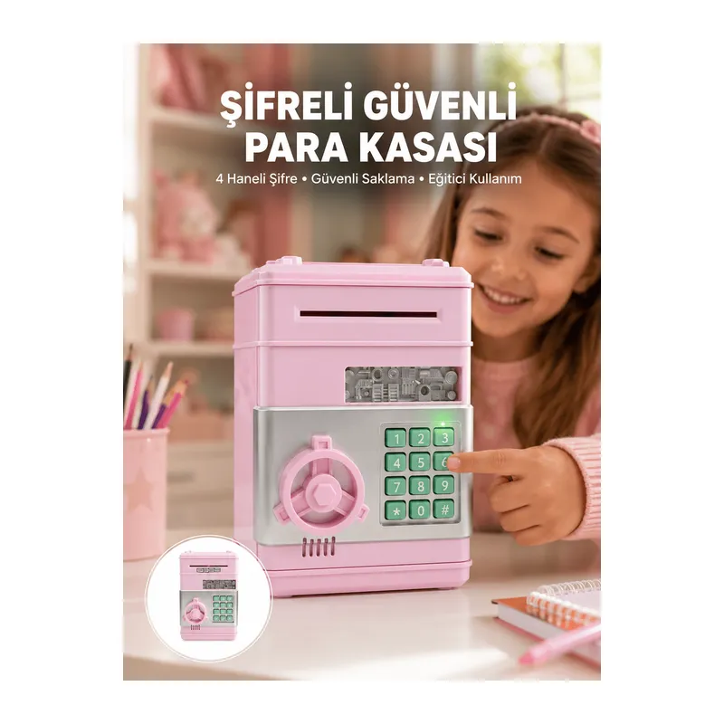 Şifreli Elektronik Para Biriktirme Kumbarası Büyük Kapasiteli