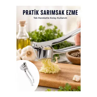 Mutfak Sarımsak Ezici Kaymaz Saplı Güçlü Mekanizma