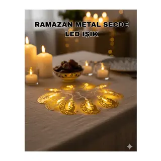 Secde Eden Adam Figürlü Ay Tasarımlı Ramazan LED Işık