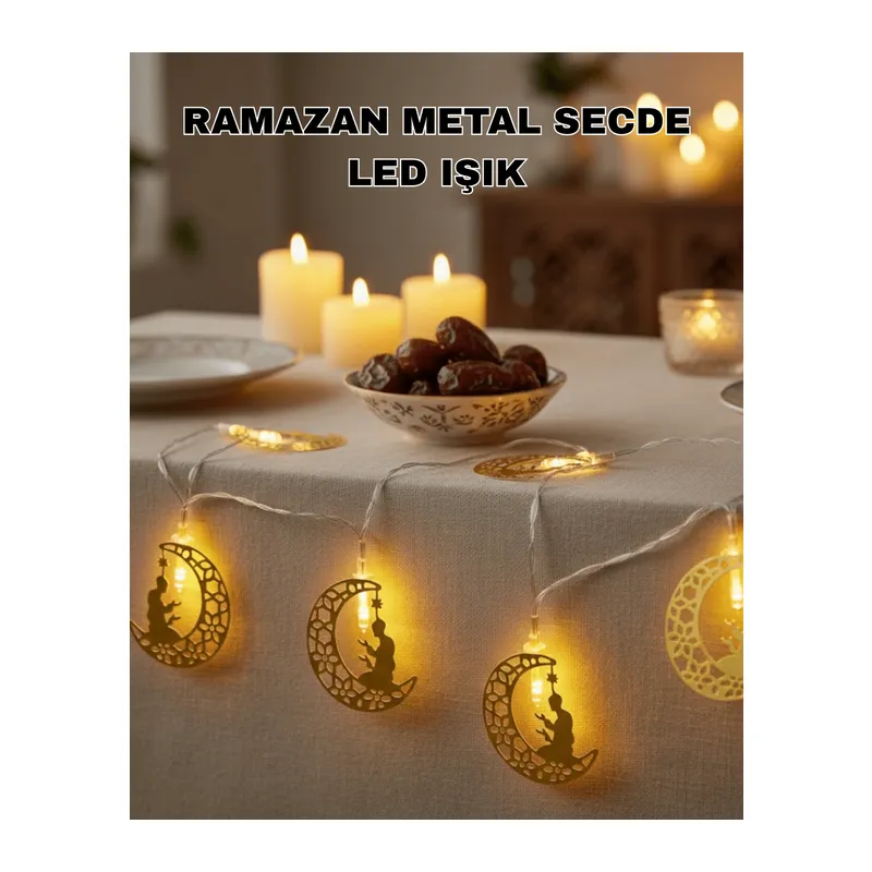 Ramazan Temalı Ay İçinde Secde Eden Adam LED Peri Işığı