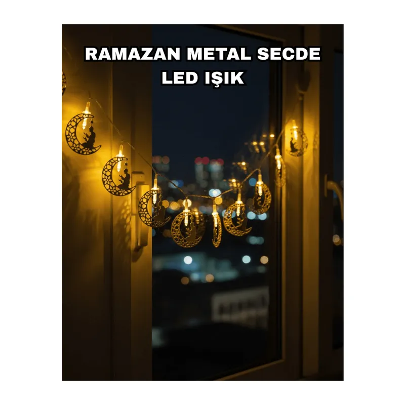 Dekoratif Ramazan Ay Işığı Secde Eden Adam Figürlü
