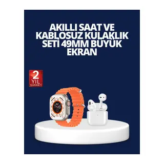 Watch 9 Max Akıllı Saat ve Kablosuz Kulaklık Seti 2 Kordonlu Sesli Görüşme Özellikli