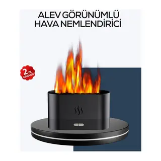 Aromatik Oda Kokusu Difüzörü Alev Tasarımlı LED Işıklı Nemlendirici
